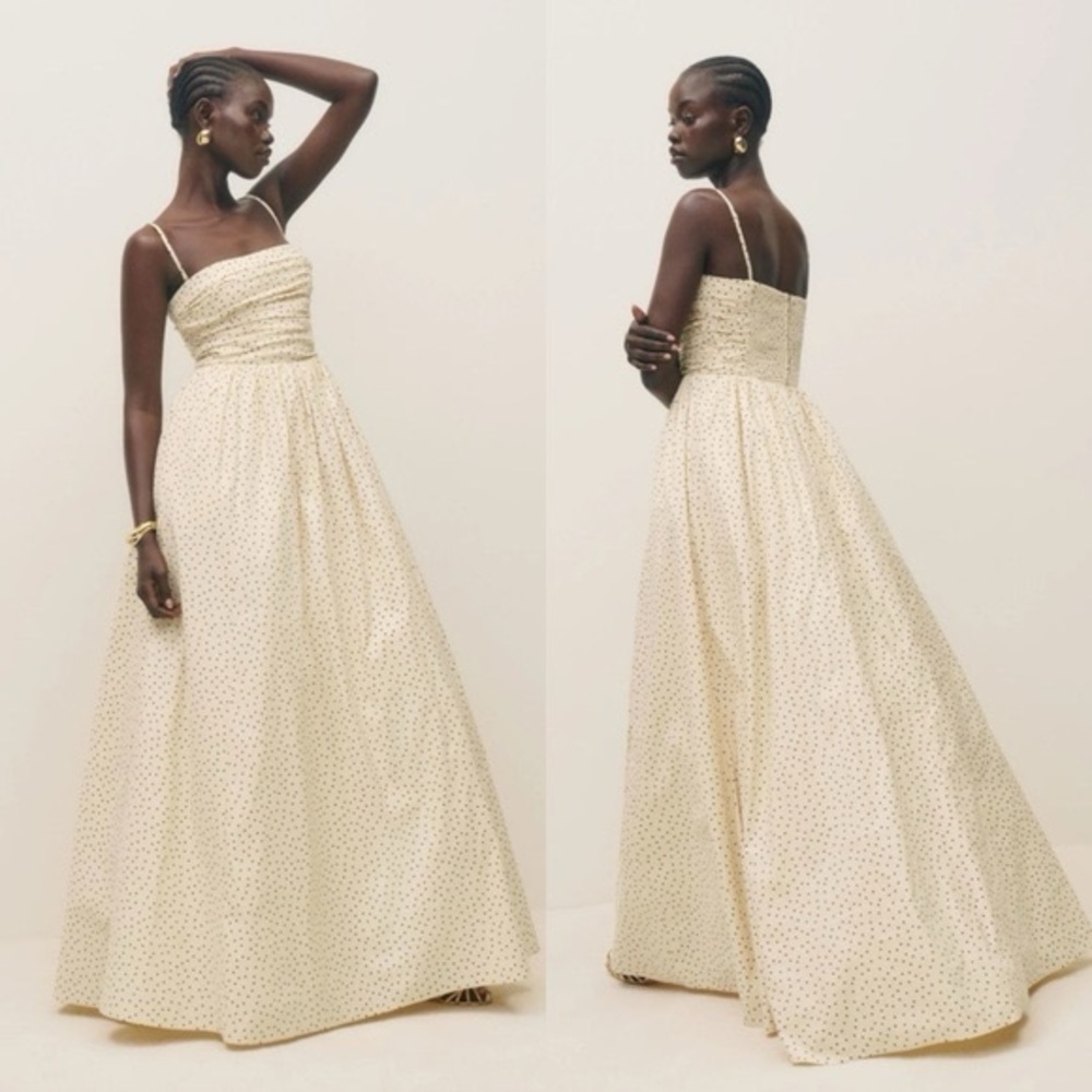 Reformation Kastoria Dress in Salt and Pepper